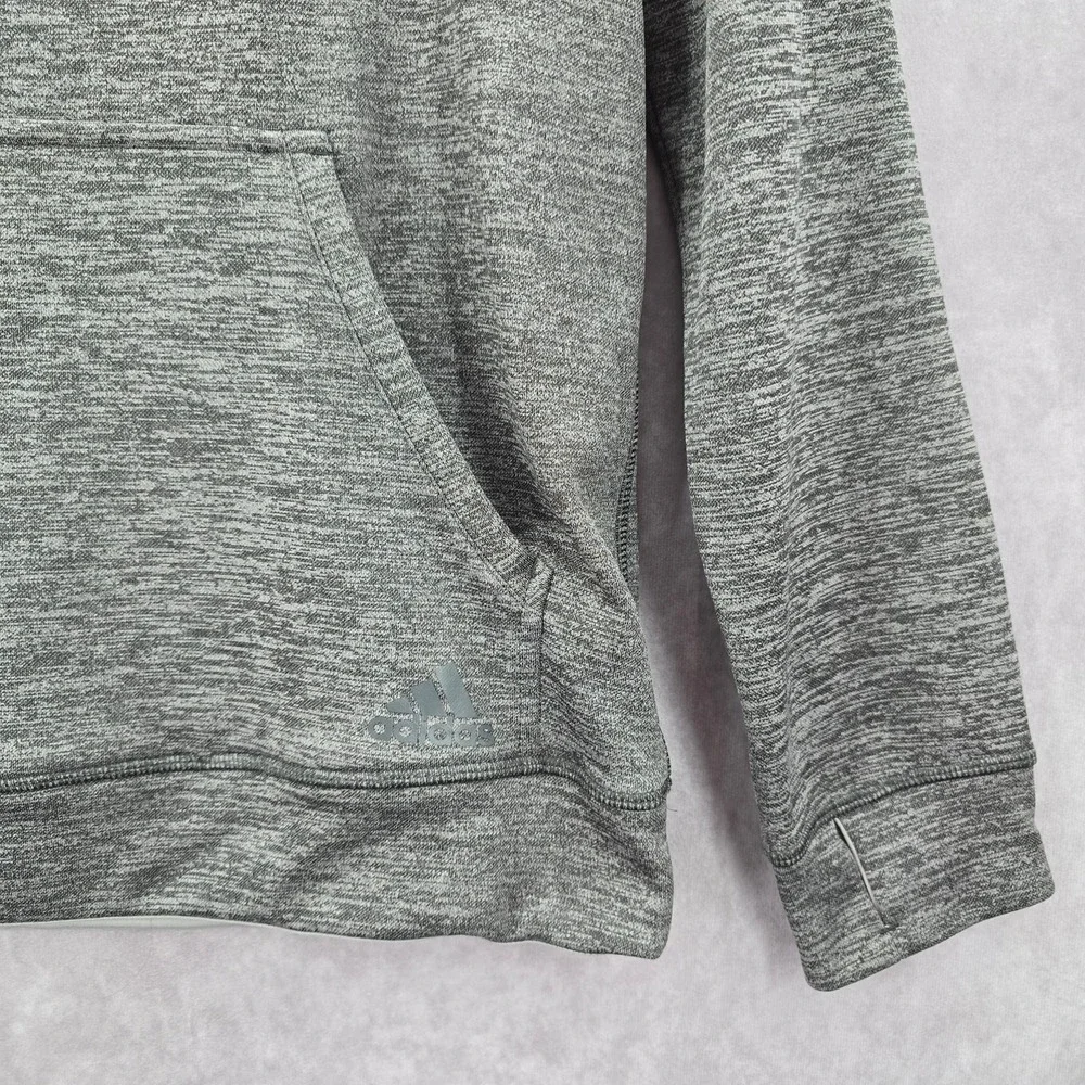Adidas Gray‎ Active Sport Pullover Long Sleeve Performance Hoodie Mens Medium